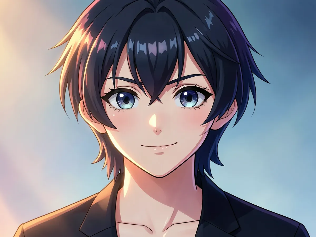 AI-generated anime image showing a detailed character with clean lineart, vibrant cel-shaded coloring, and atmospheric lighting, rendered in a professional anime studio style