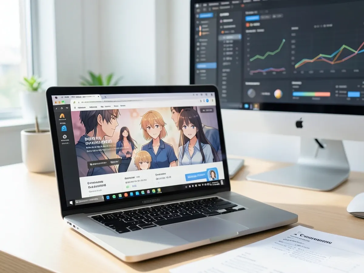 Anime-inspireret marketingvideo med produktplaceringsscene, der viser semi-realistisk karakterdesign og poleret farvegradering