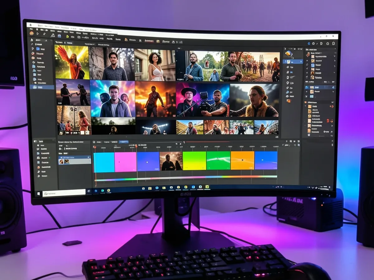 AI-videogenerator, der producerer en kort animeret klip fra en tekstprompt, med promptinput og videoforhåndsvisning side om side