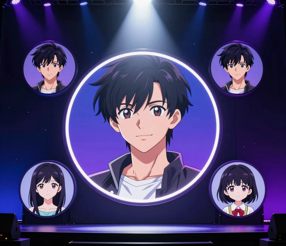 A finished anime avatar with crisp facial detail and a soft gradient background, ready to download as a profile picture