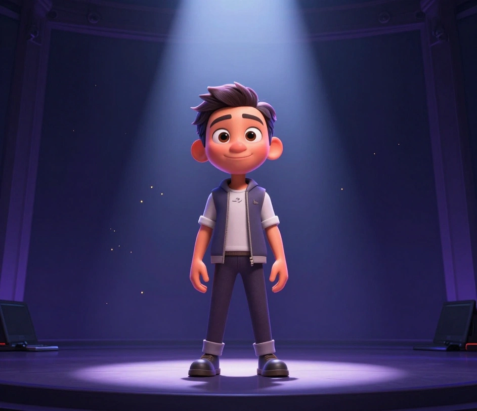 Hotový 3D avatar s ostrými detaily obličeje a měkkým gradientním pozadím, připravený ke stažení jako profilový obrázek
