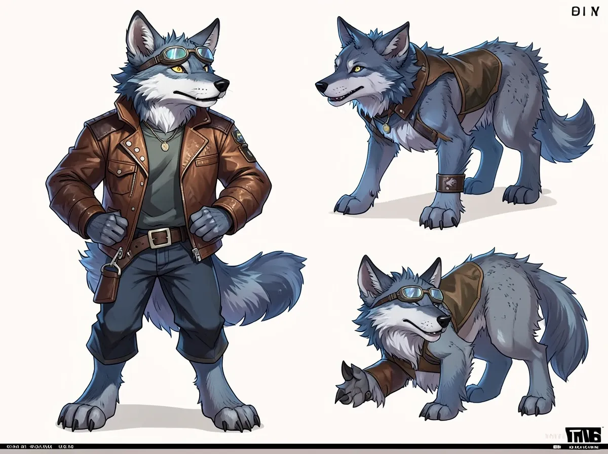 Fursona Generator tool creating a detailed anthropomorphic wolf character