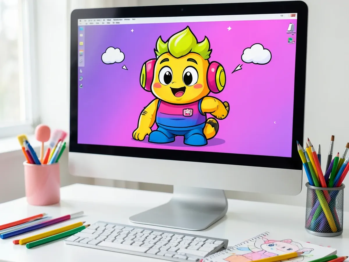 AI-generated cartoon character with bold lines and vibrant colors