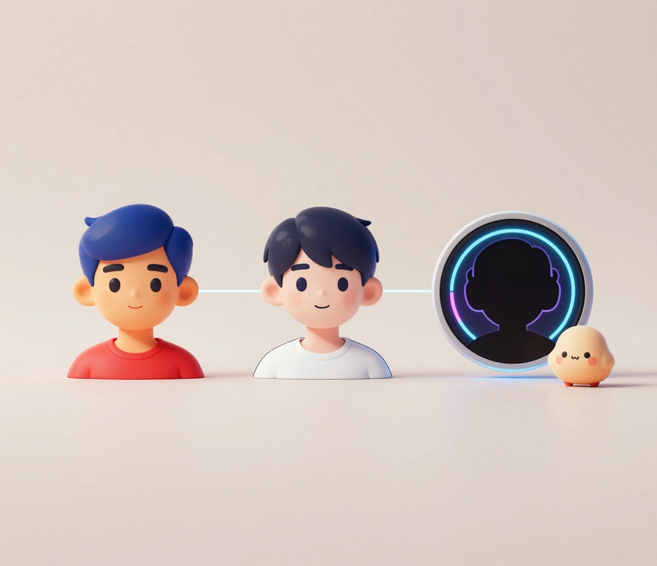 Una griglia di stili di avatar generati dallo stesso ritratto — kawaii, cartoon, anime e gaming — con riconoscimento del volto coerente tra gli stili