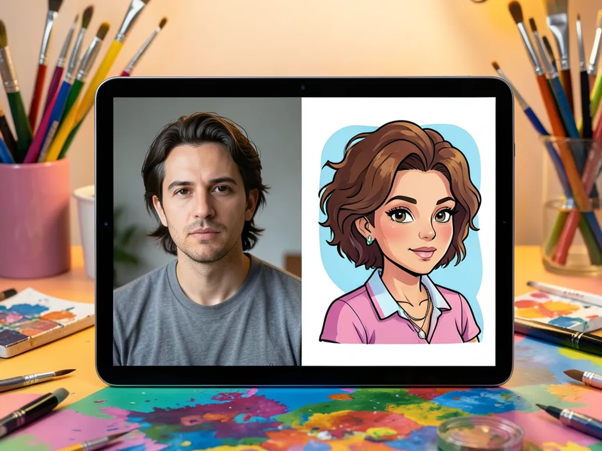 Cartoon-style portrait generated from a photo