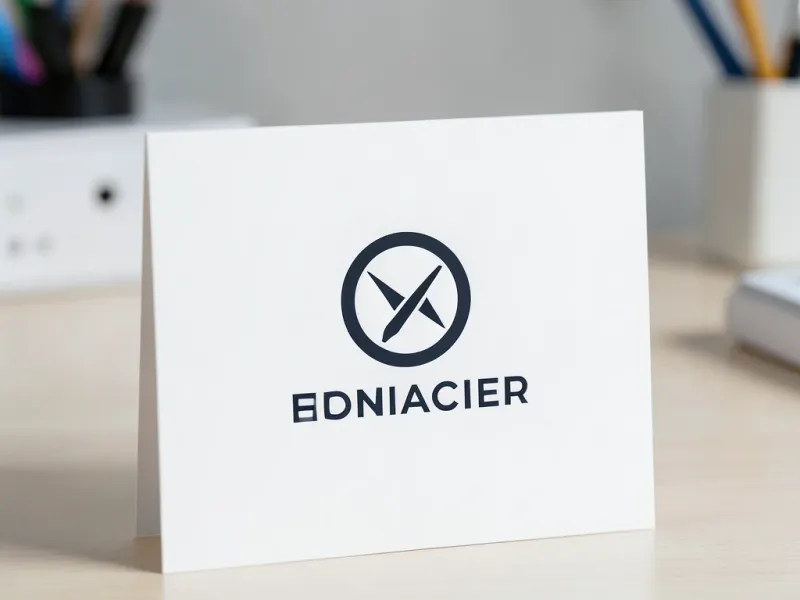 Minimalistický design loga vygenerovaný z textového popisu zobrazující vyváženou geometrickou ikonografii vhodnou pro kombinaci s elektronickým podpisem na obchodních tiskovinách