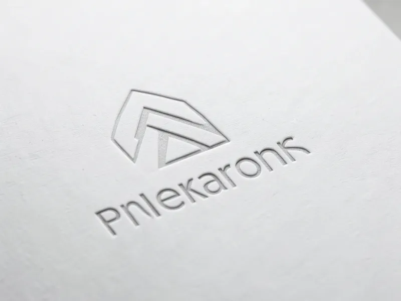 Minimalist logo design generated from a text description showing balanced typography and clean geometric iconography