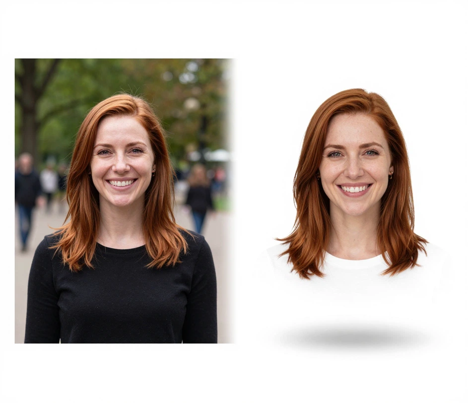 An image with the background cleanly removed showing precise edges around the subject, previewing the background remover tool
