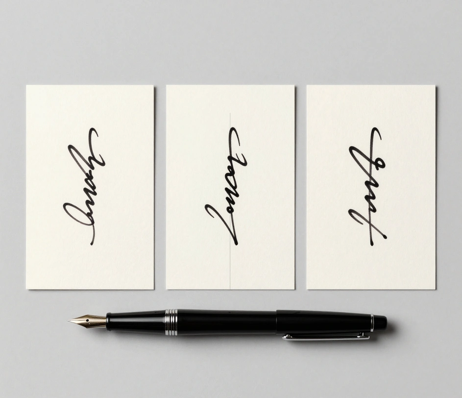 The same handwritten signature appearing pixel-identical across multiple invoices and documents, demonstrating perfect consistency that hand-drawn signatures cannot match