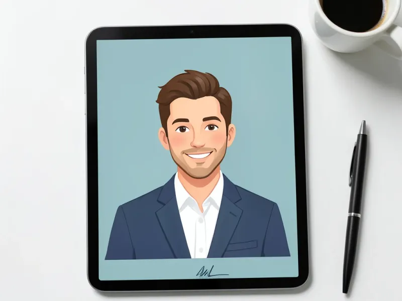 Profile picture maker producing a clean professional headshot-style avatar from a portrait photo, suitable for pairing with a handwritten signature