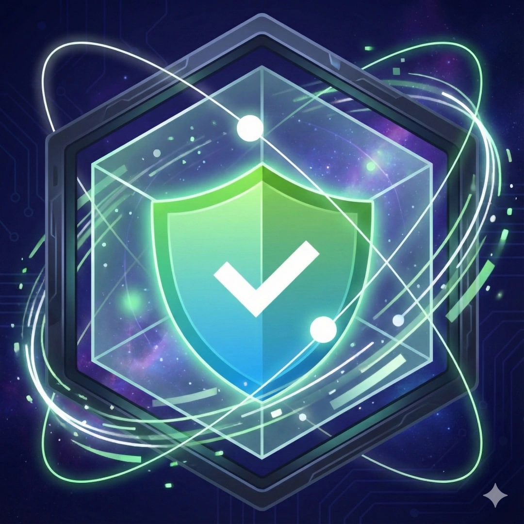 Data Security and Privacy Protection Illustration - Shield and lock icons