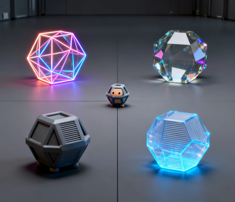 Five 3D model file format icons — GLB, OBJ, FBX, STL, and USDZ — displayed alongside compatible software logos including Unity, Unreal Engine, Blender, and popular 3D printing slicers