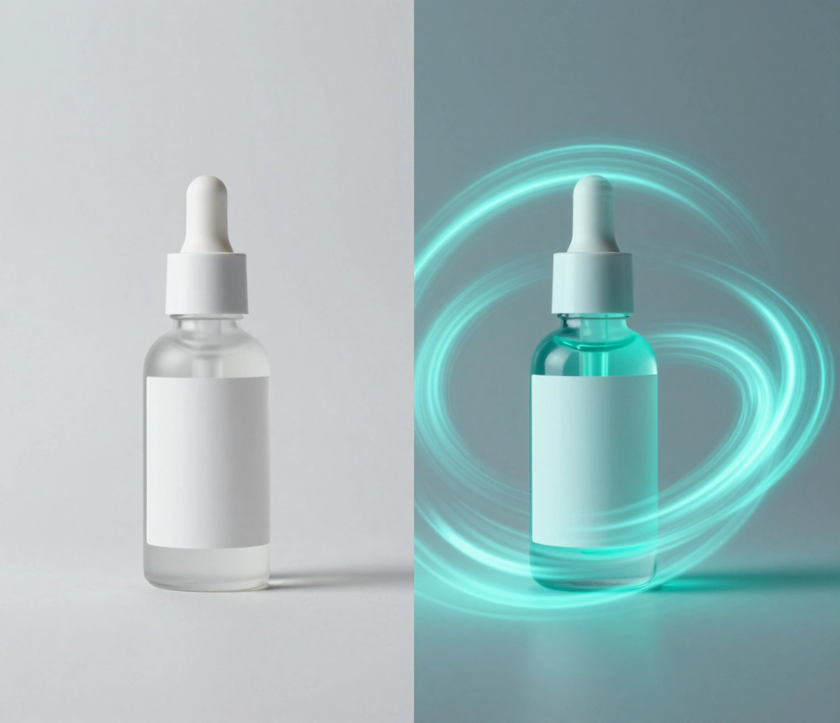 O fotografie statică de produs care se transformă într-un videoclip în mișcare — camera descrie un arc în jurul subiectului în timp ce lumina se schimbă, arătând ce produce instrumentul AI imagine în video Arui.AI dintr-o singură imagine încărcată