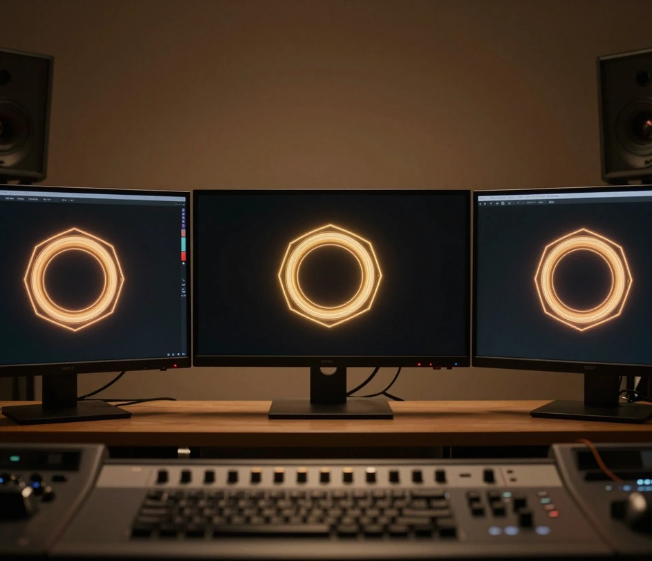 A five-second animated logo clip rendered at 1080p resolution and opening a corporate presentation as a broadcast-quality intro