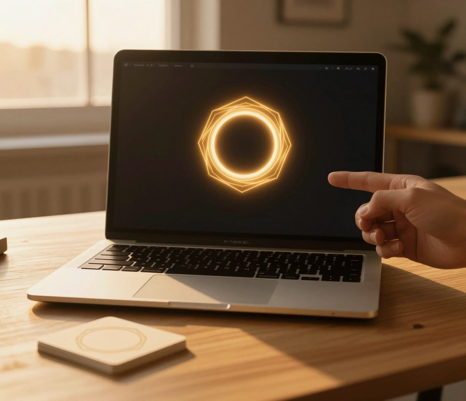 A finished animated logo video playing in an in-browser preview, ready to download and add to a YouTube upload