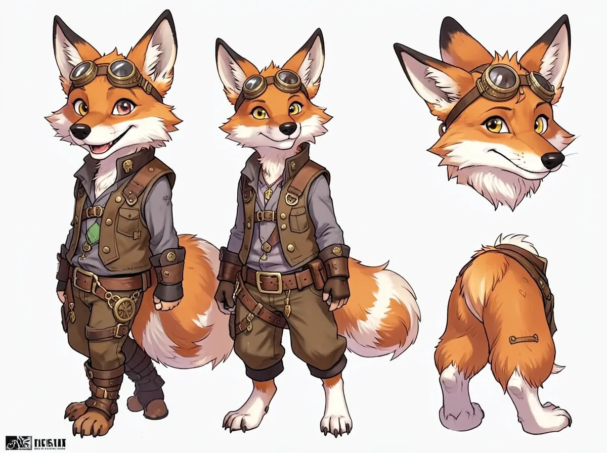 Fursona Generator tool creating a detailed anthropomorphic fox character