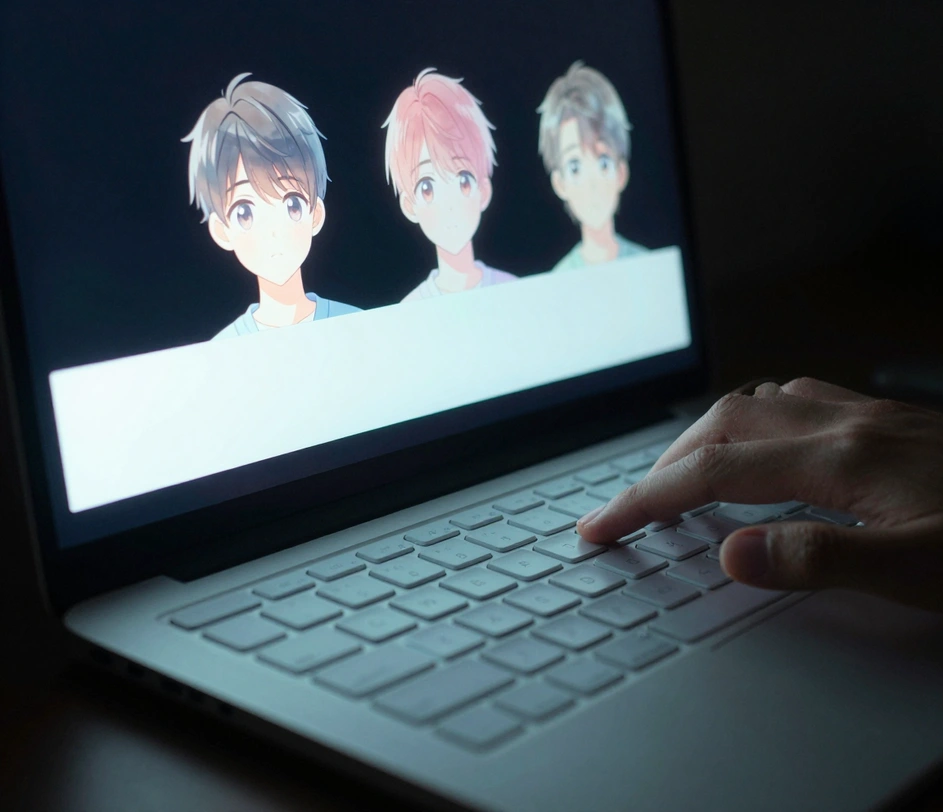 Un câmp de prompt unde cuvinte de stil precum chibi și acuarelă modelează aceeași fotografie sursă în substiluri anime diferite