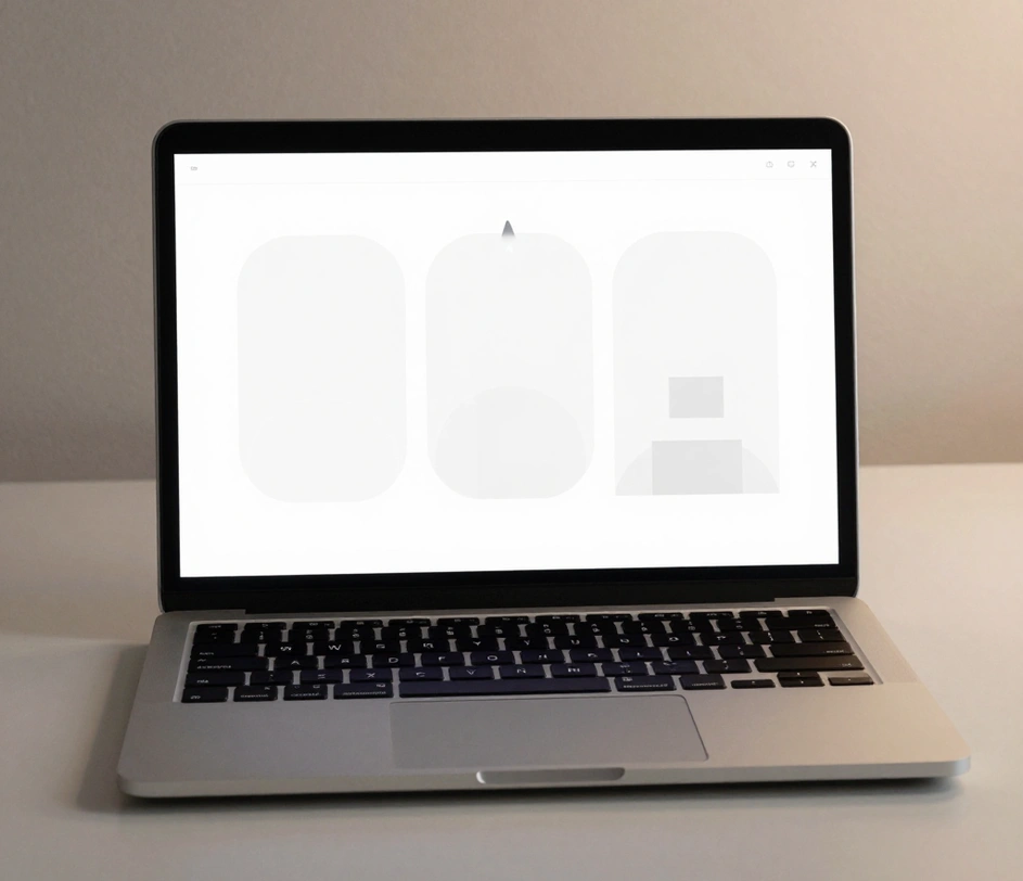 A laptop screen displaying the three-tier selection interface with resolution and aspect-ratio controls visible across the Standard, Pro, and Master tiers