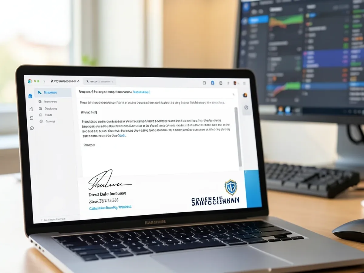 Sales representative email signature with full name, job title, direct dial number, meeting scheduler hyperlink, and company logo in a horizontal branded layout