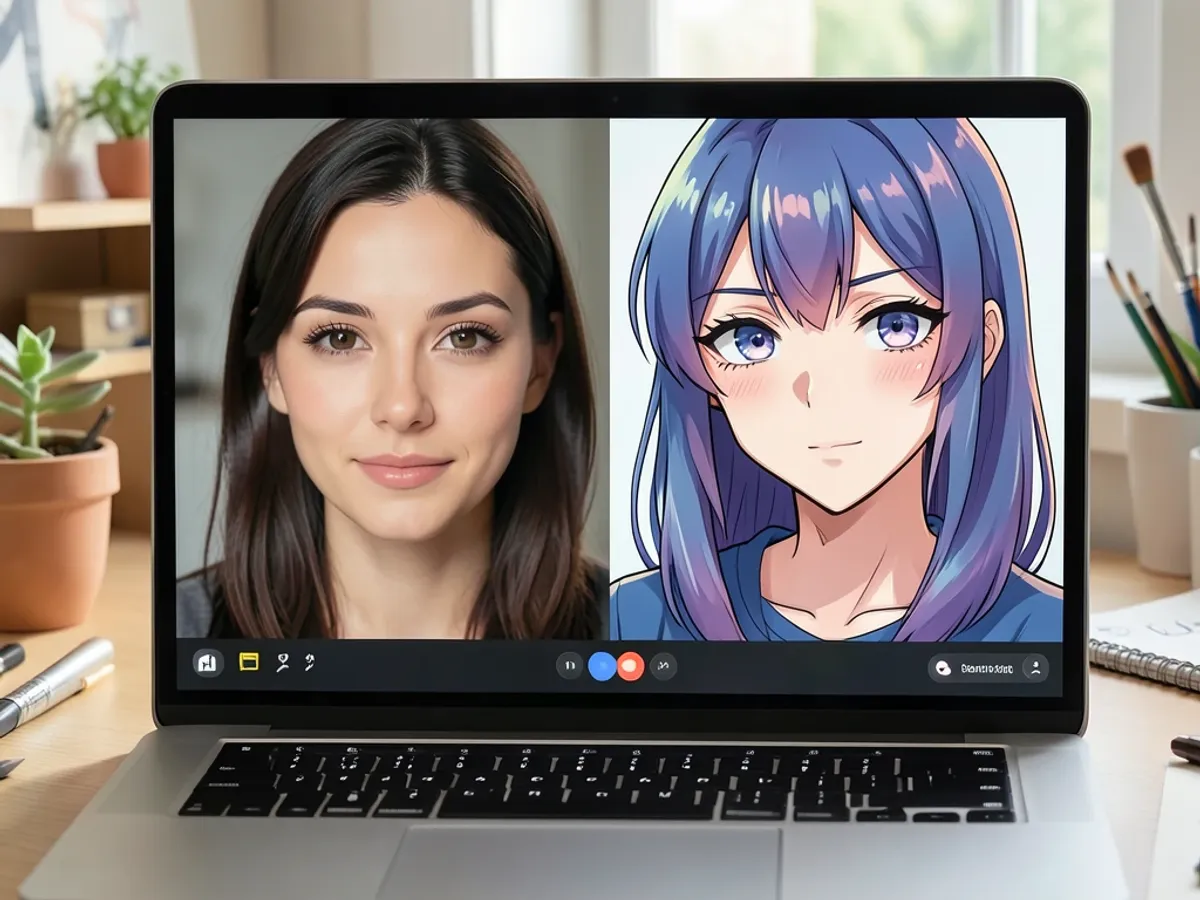 Anime-style picture generated from a text description