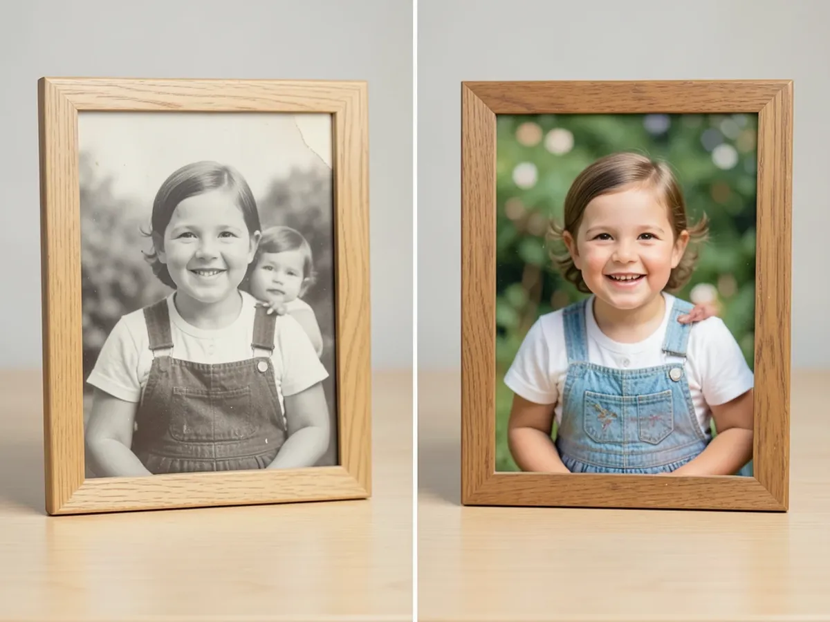 Black and white photograph restored with natural colors using the AI image colorizer tool