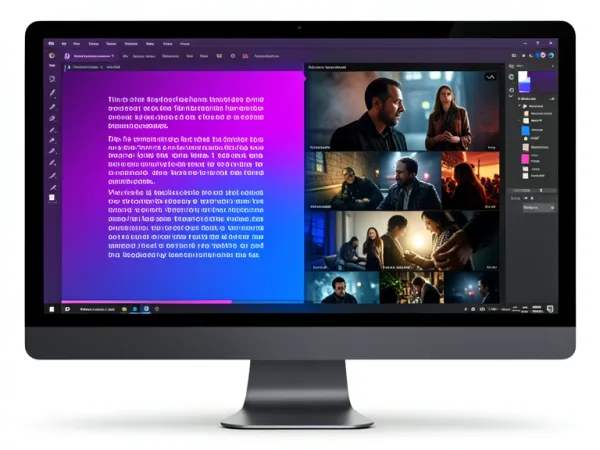 AI Audio to Video tool interface turning an audio file into a shareable video clip with animated waveform visuals and motion graphics