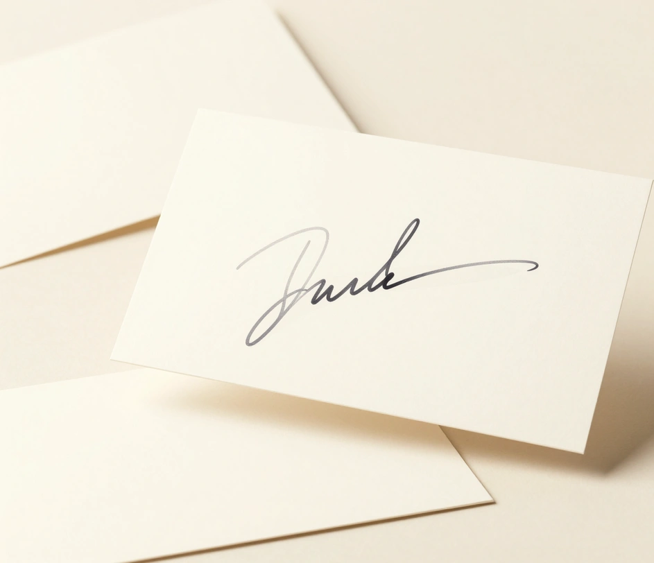 A fully completed flowing cursive signature on white paper, ready for download as a polished image for use in contracts, PDFs, and digital documents