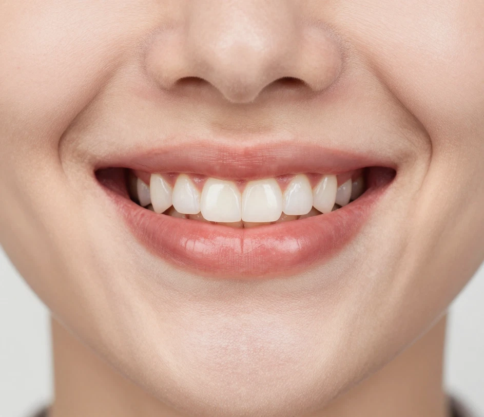 A smile makeover preview exported at three resolutions from 1024 to 4K pixels, shown beside website header and print layouts at standard DPI