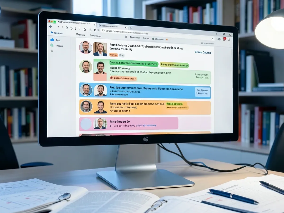 Research workspace showing a focus group transcript with ten labeled speaker segments and highlighted keyword tags