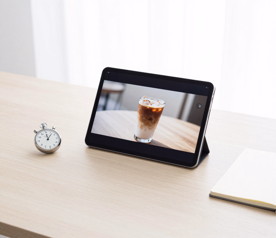A fast 1080p social clip rendered from one sentence — clean product shot, bold caption framing, ready in seconds