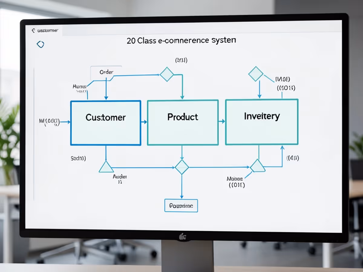 A dense UML class diagram with crisp class-name labels and steady box layout covering dozens of interconnected classes and relationship connectors at 4K resolution