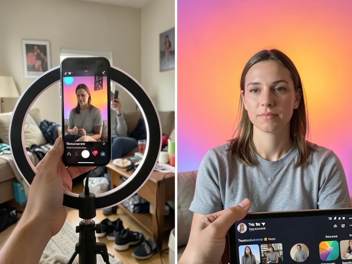 A person speaking to camera with the original room background removed and replaced by a solid color, showing the clean isolation result of the AI video background removal tool