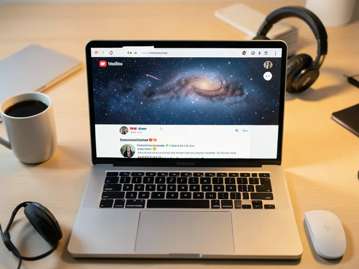 AI generovaná grafika pro sociální sítě s vesmírným bannerem pro YouTube a Instagram