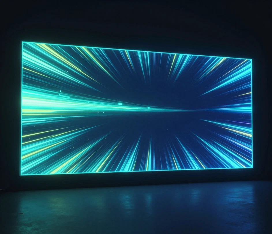 Un'intestazione di canale YouTube che passa da un banner grigio vuoto a un banner gaming finito da 2560 × 1440 con accenti al neon e un'area sicura centrale leggibile