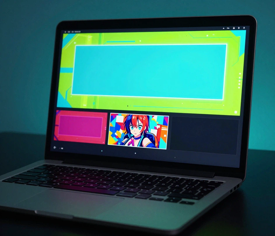 Selezione di un preset di stile accanto a un'anteprima di banner 16:9 bloccata su 2560 × 1440