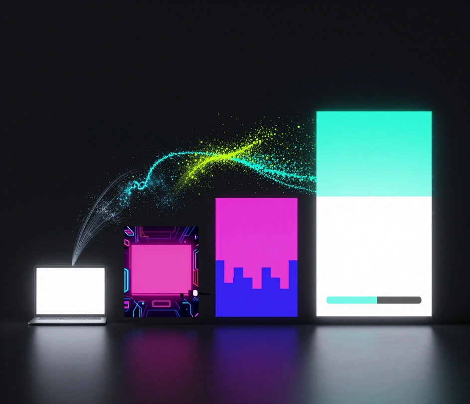 Una guida in tre passaggi per generare un banner YouTube — descrivi il canale, scegli uno stile e scarica l'intestazione finita da 2560 × 1440